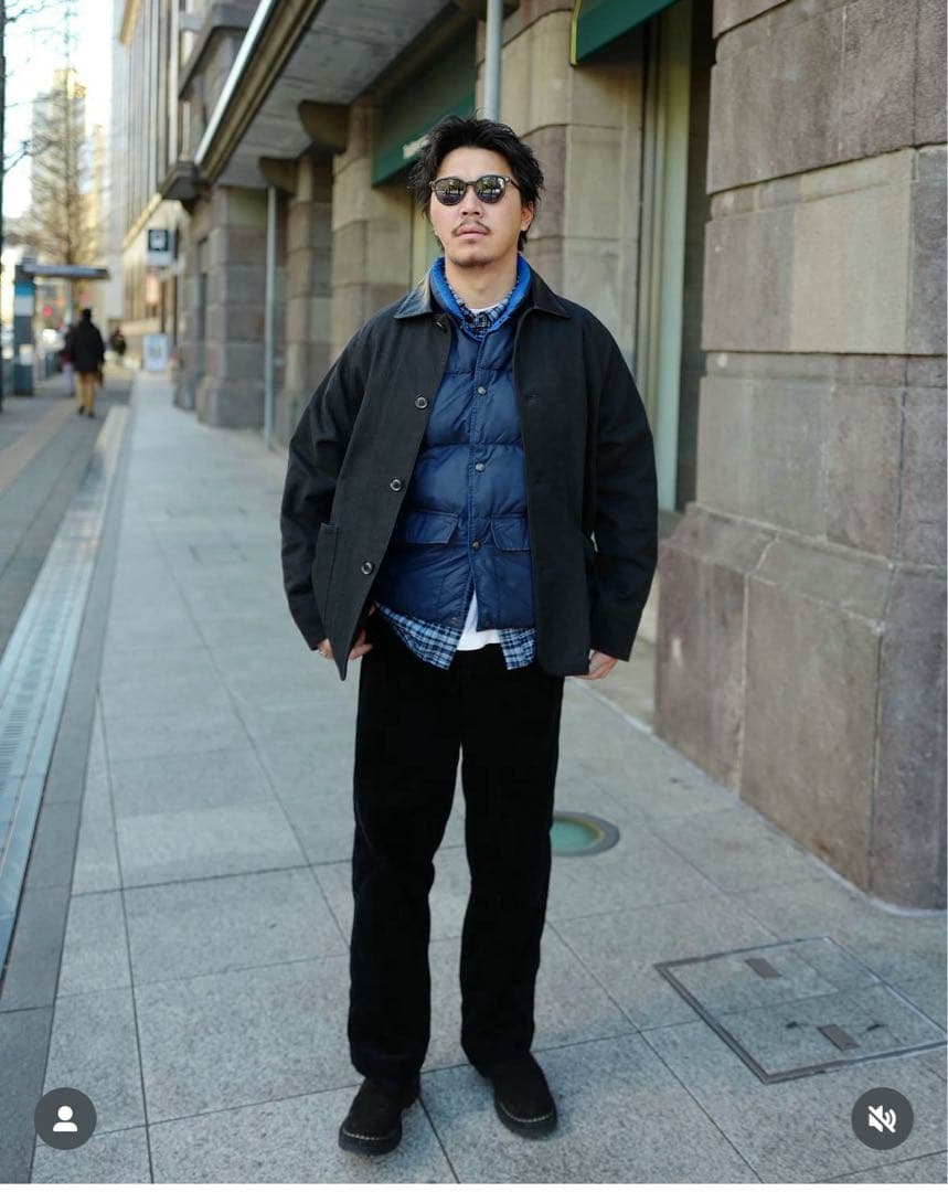 ウールリッチ 70s Mリバーシブルダウンベスト ネイビー echeveria