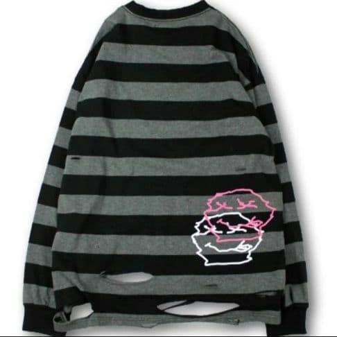 【新品】ガルフィー ビリビリボーダーロンTEE ボーダー BLACK/GRAY