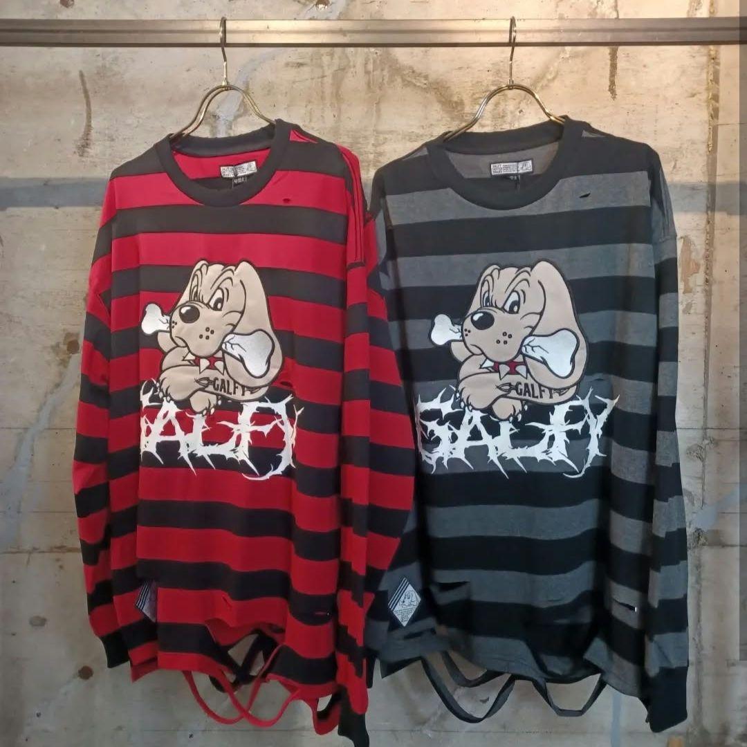 【新品】ガルフィー ビリビリボーダーロンTEE ボーダー BLACK/GRAY