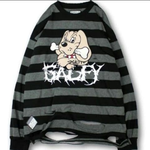 【新品】ガルフィー ビリビリボーダーロンTEE ボーダー BLACK/GRAY