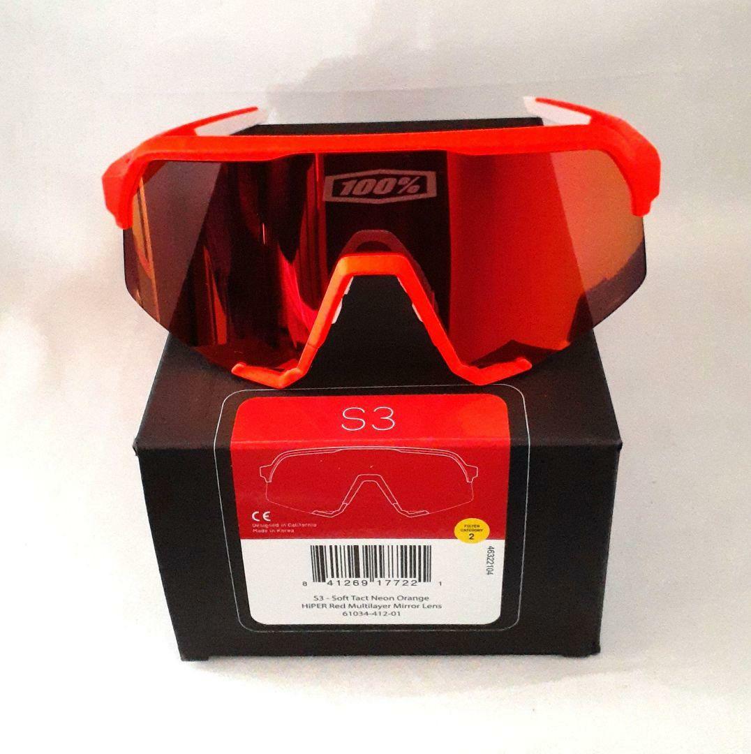 100% S3 ネオンオレンジ ワンハンドレッド サングラス
