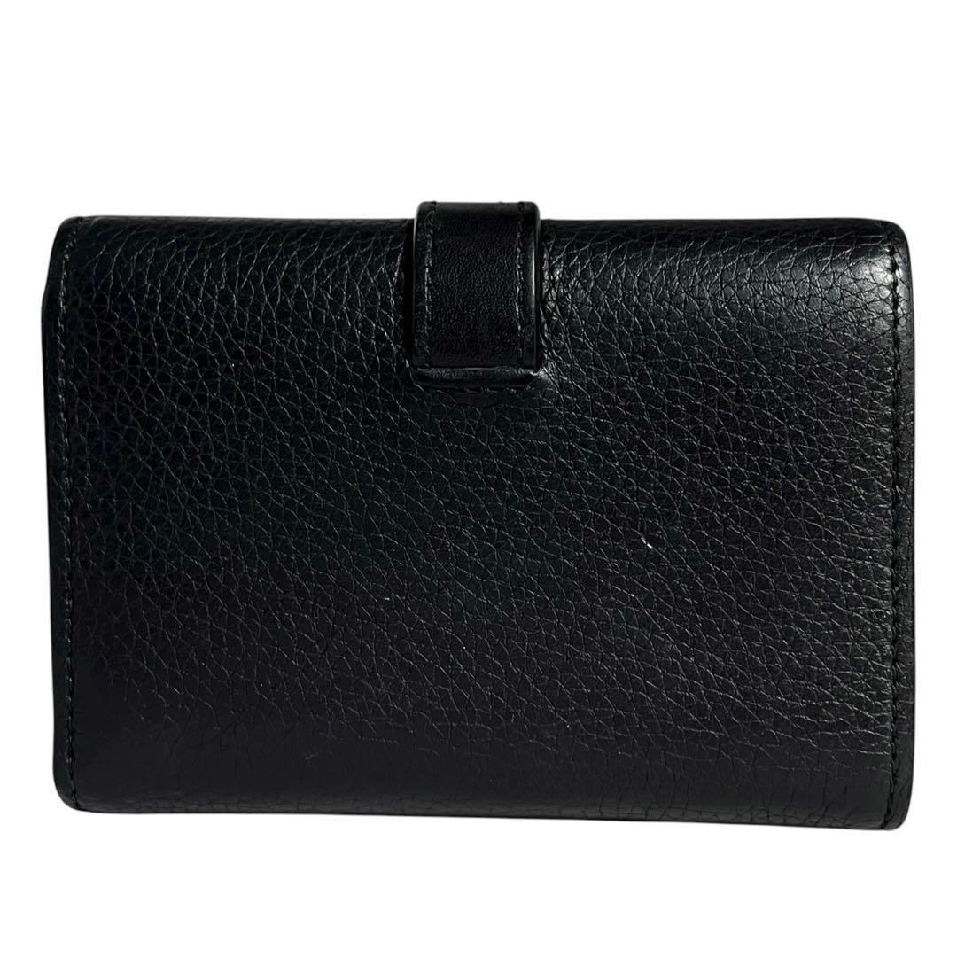 希少✨ロエベ バーティカルウォレット 三つ折り財布 アナグラム レザー 黒