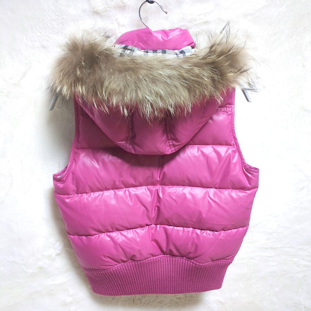 最終★美品♡バーバリーブルーレーベル♡ノバチェック♡水鳥天然羽毛♡ダウンベスト