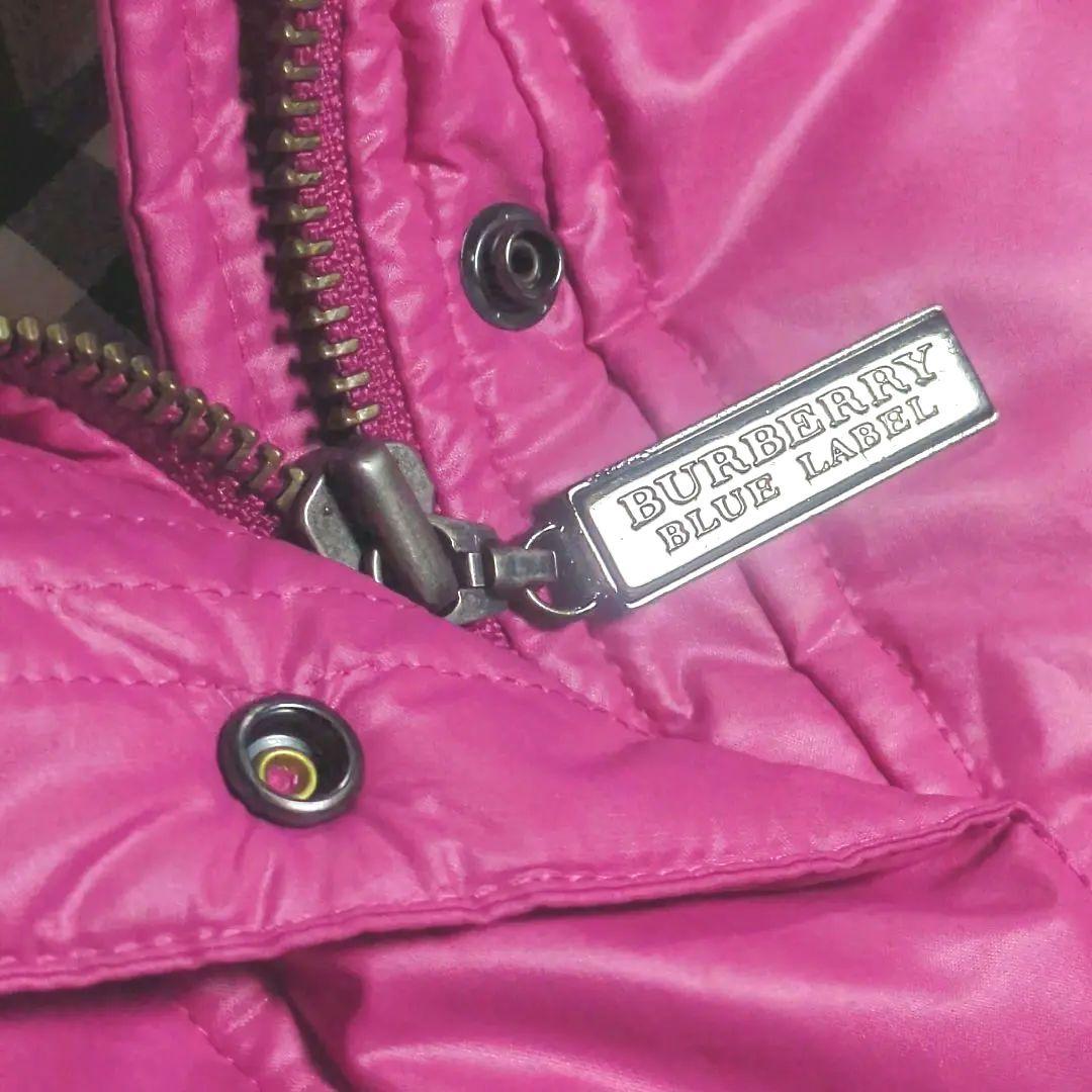 最終★美品♡バーバリーブルーレーベル♡ノバチェック♡水鳥天然羽毛♡ダウンベスト