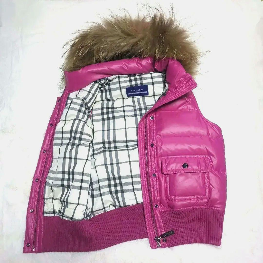 最終★美品♡バーバリーブルーレーベル♡ノバチェック♡水鳥天然羽毛♡ダウンベスト