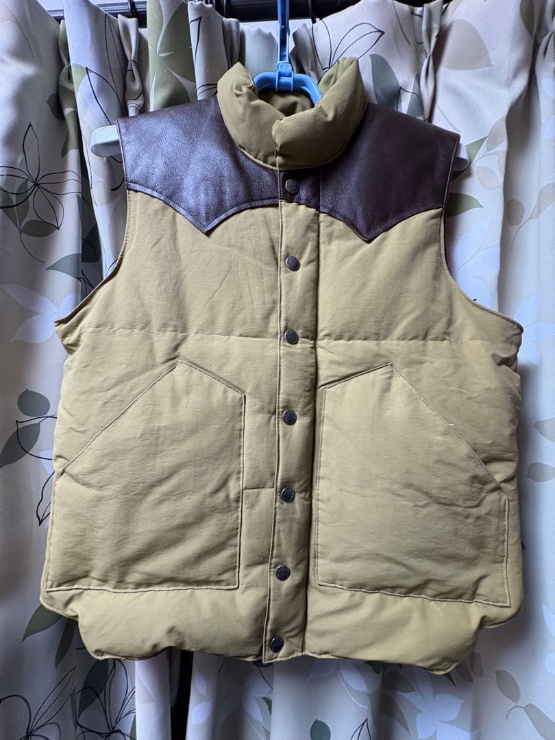 sugar cane シュガーケーン　ダウンベスト　レザー　ブラウン