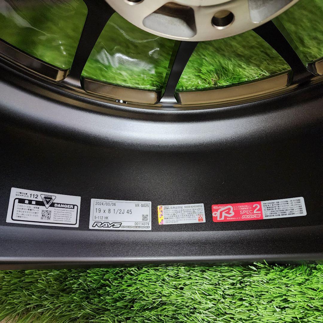 レイズ ボルクレーシング G025 シャイニングブラック 19×8.5J 4本
