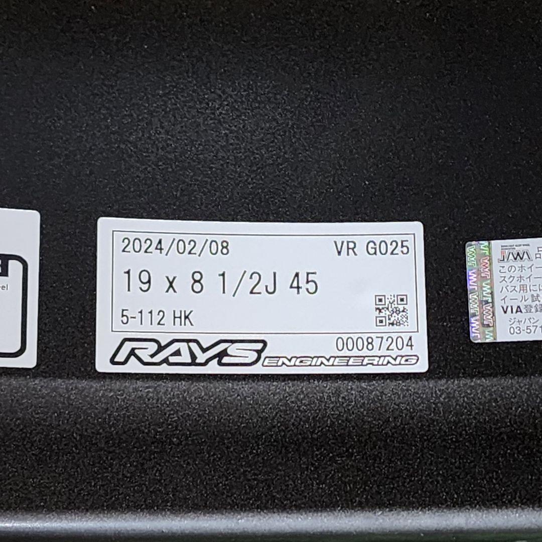 レイズ ボルクレーシング G025 シャイニングブラック 19×8.5J 4本