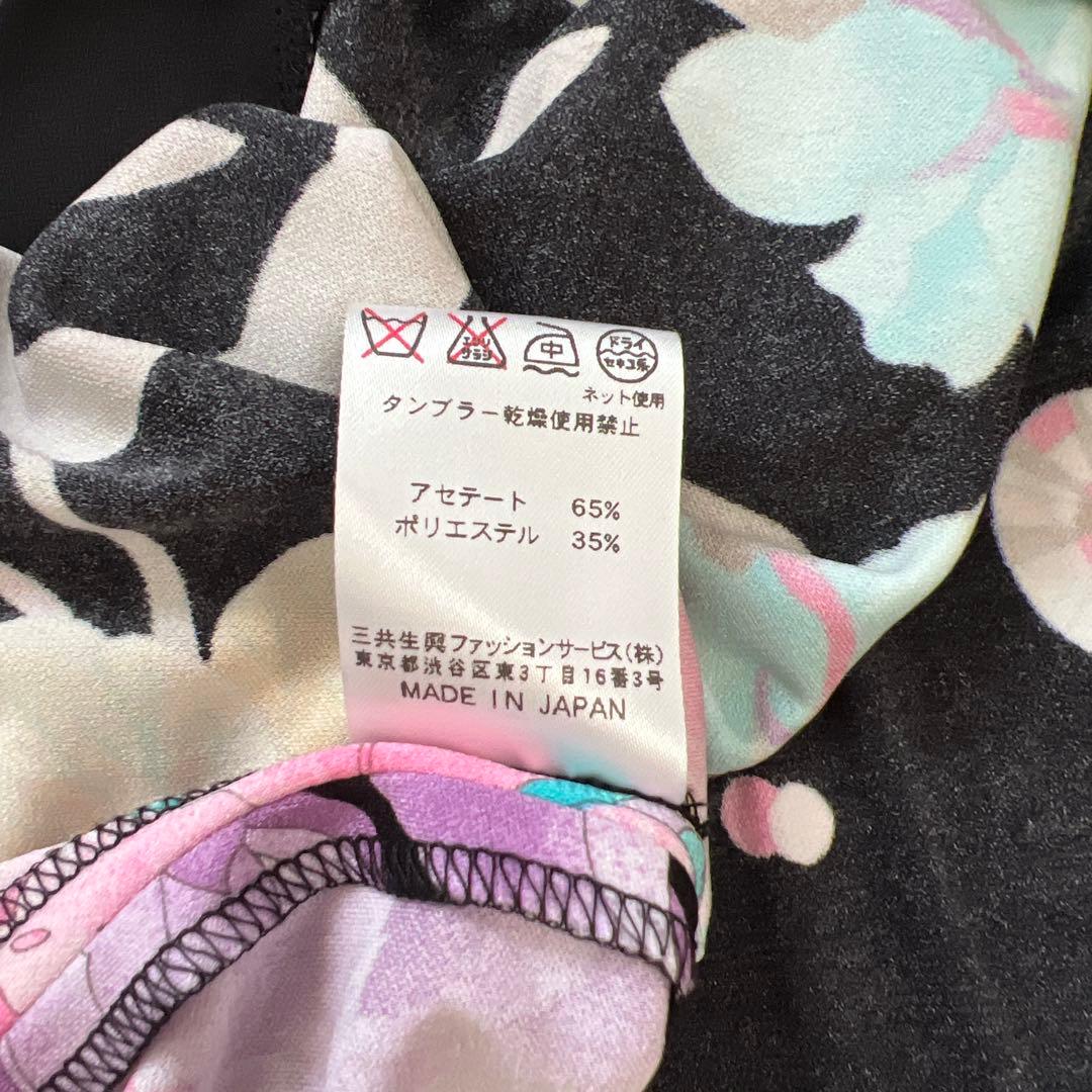 LEONARD　レオナール　花柄　チュニックブラウス　カンカン　ストレッチ　42