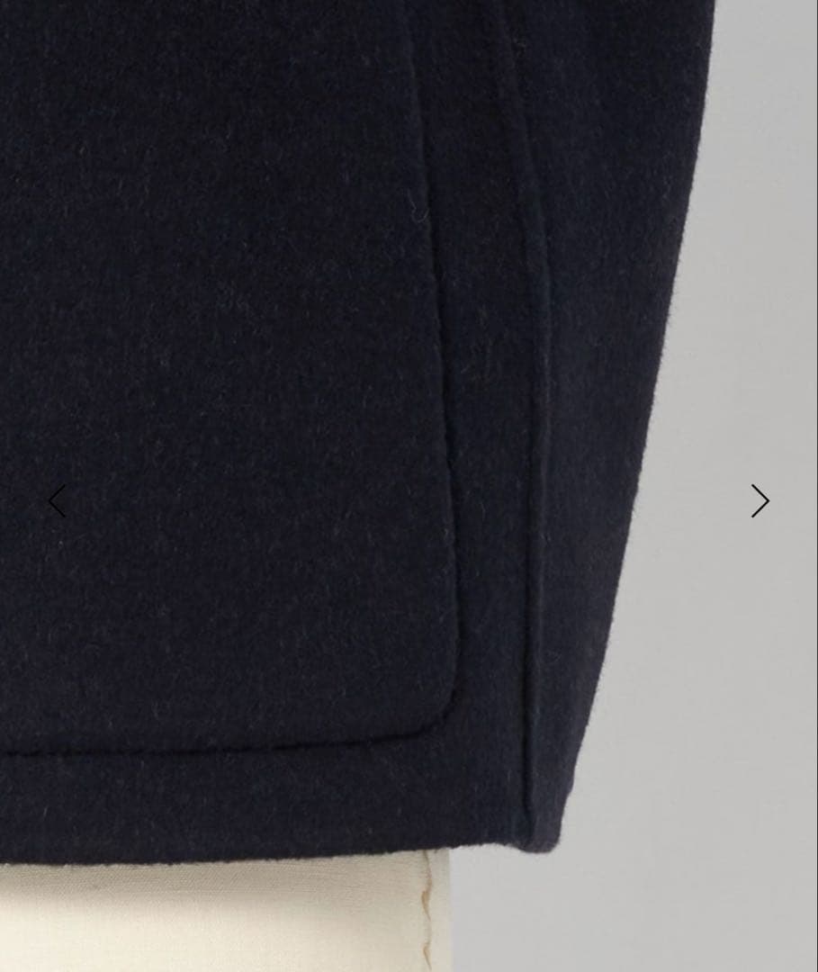 裏地チェック 今季 Drawer ビーバーケヌキノーカラージャケット コート36