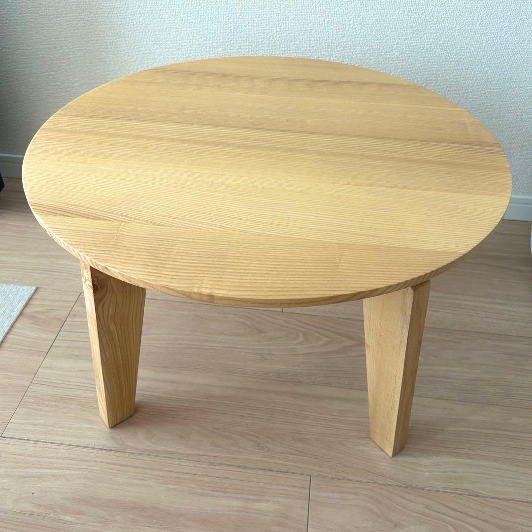 【新品未使用】JS ROUND TABLE ローテーブル 無垢材