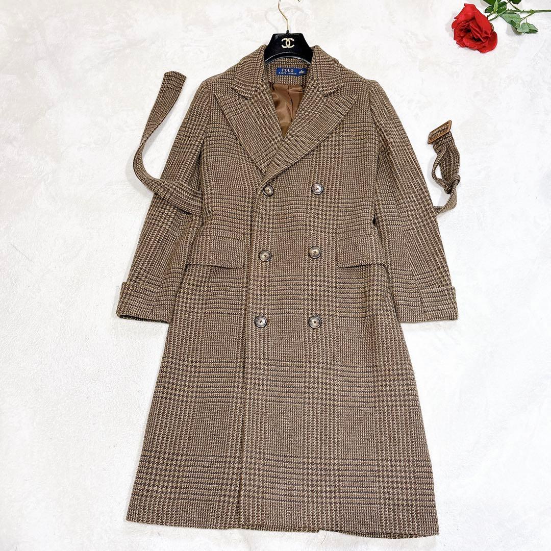 未使用✨　ポロラルフローレン　トレンチコート　ウール　アルパカ　チェック　最高級