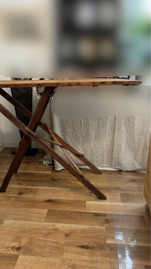 イギリス アンティーク アイロン台 折りたたみ式 作業台 オールドパイン