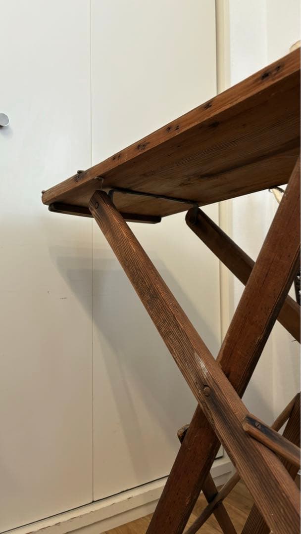 イギリス アンティーク アイロン台 折りたたみ式 作業台 オールドパイン