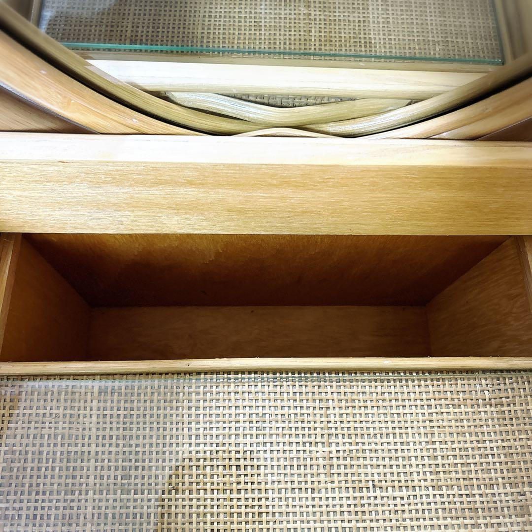 【良品】レトロ　ヴィンテージ　ラタンドレッサー　スツール　鏡台　化粧台　家具