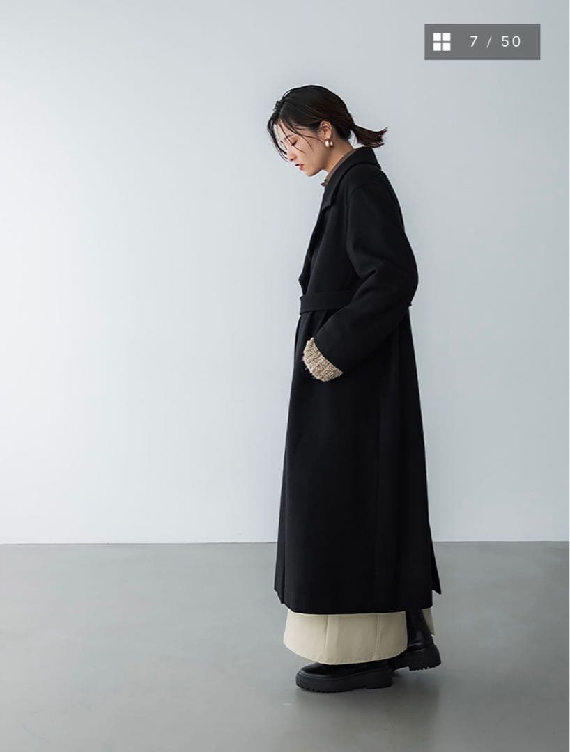 crewre / カスタムメルトンマキシコート　ブラック