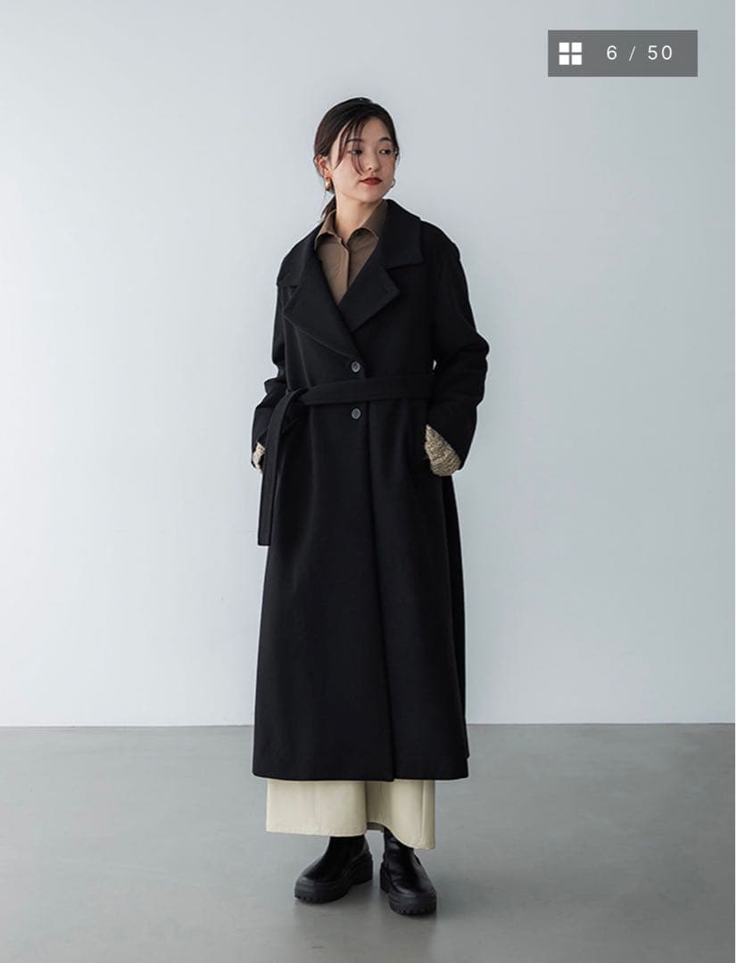 crewre / カスタムメルトンマキシコート　ブラック