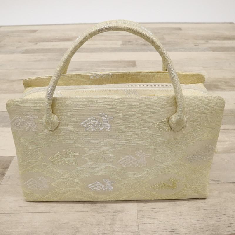 《和装バッグ◆利休バッグ□名物裂■有栖川文様＊ゴールド　紗♪Z7-18》