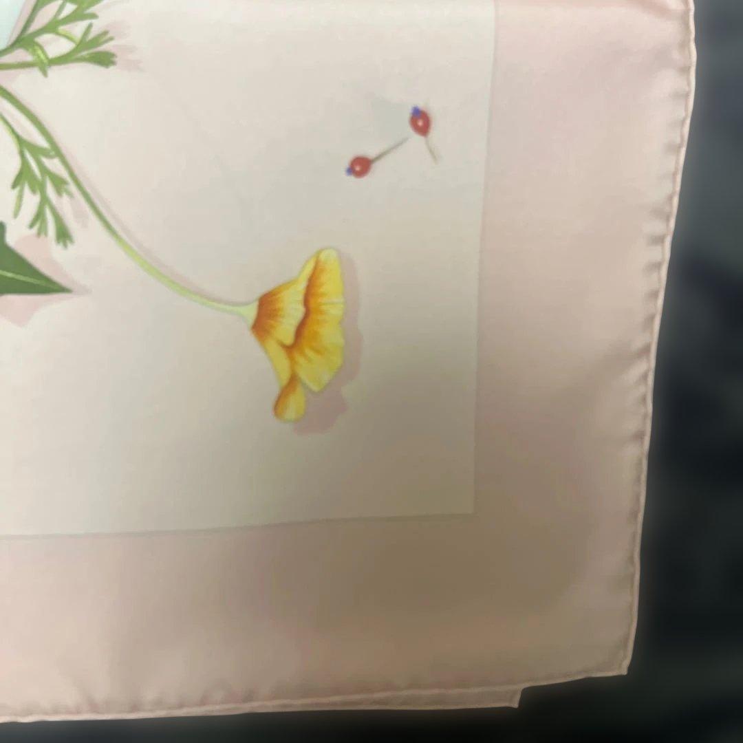エルメス　スカーフ　シルク　90 花　手紙