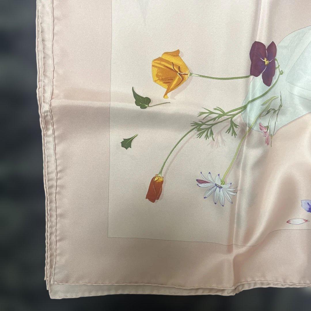 エルメス　スカーフ　シルク　90 花　手紙