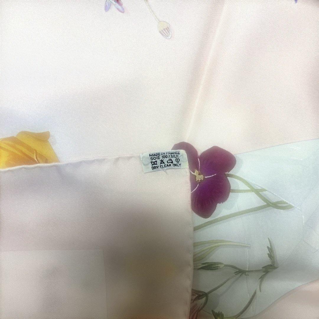 エルメス　スカーフ　シルク　90 花　手紙