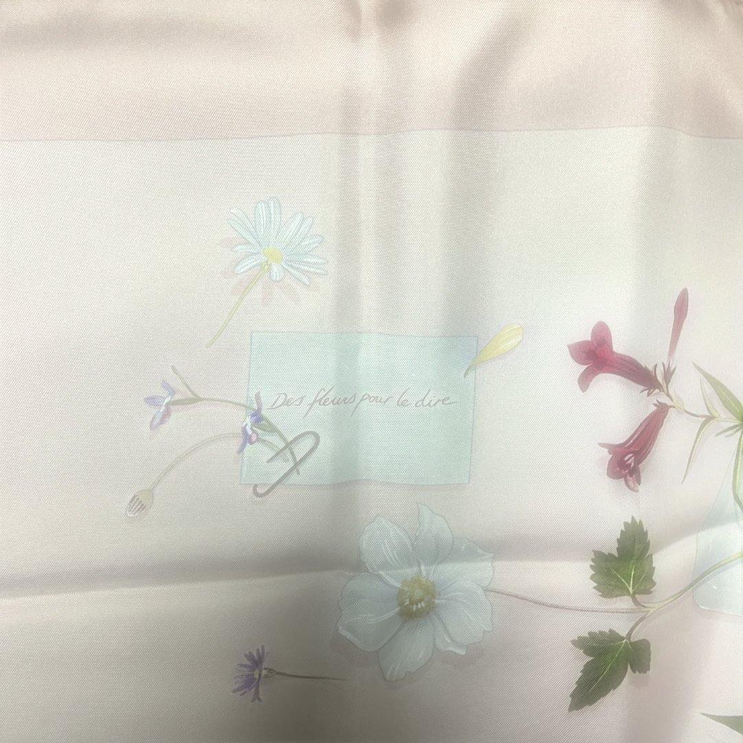 エルメス　スカーフ　シルク　90 花　手紙