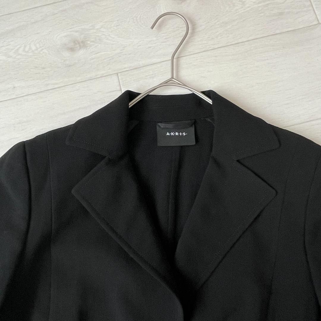 AKRIS アクリス ブラック フリンジデザイン ジャケット US8 フォーマル