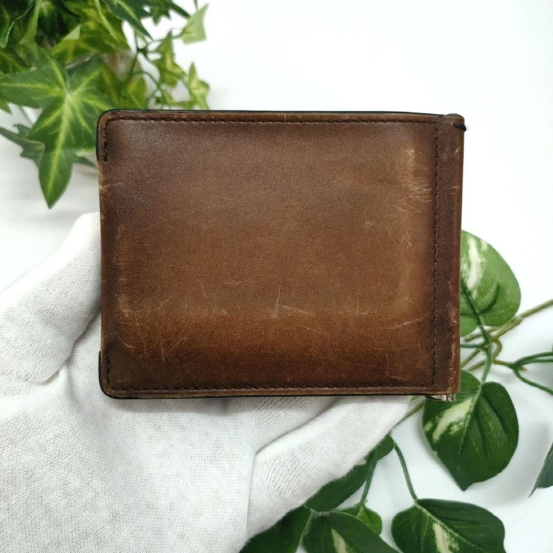 ベルルッティ　マネークリップ　フィギュア　折り財布　ブラウン　カリグラフィ