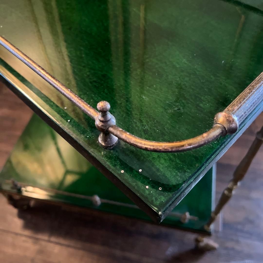 k062r118 深みのあるグリーン 真鍮 サービングトロリー/バーカート