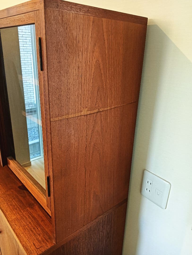 希少 チーク　カップボード　上部のみ 食器棚　キャビネット