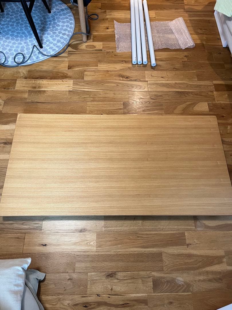 このみ　無印良品MUJI システムデスク タモ材天板 スチール脚