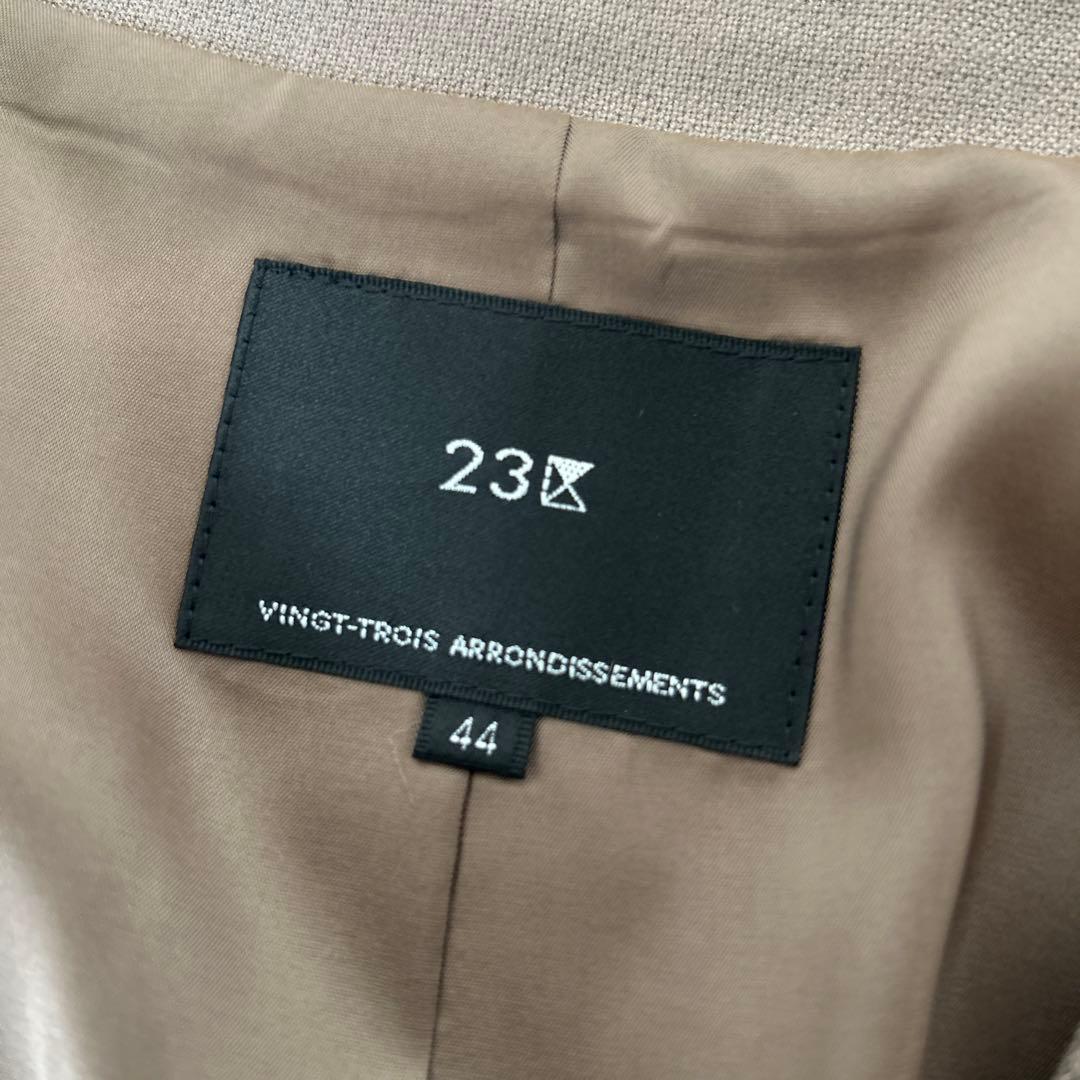 美品　23区 ノーカラージャケット 44 大きいサイズ