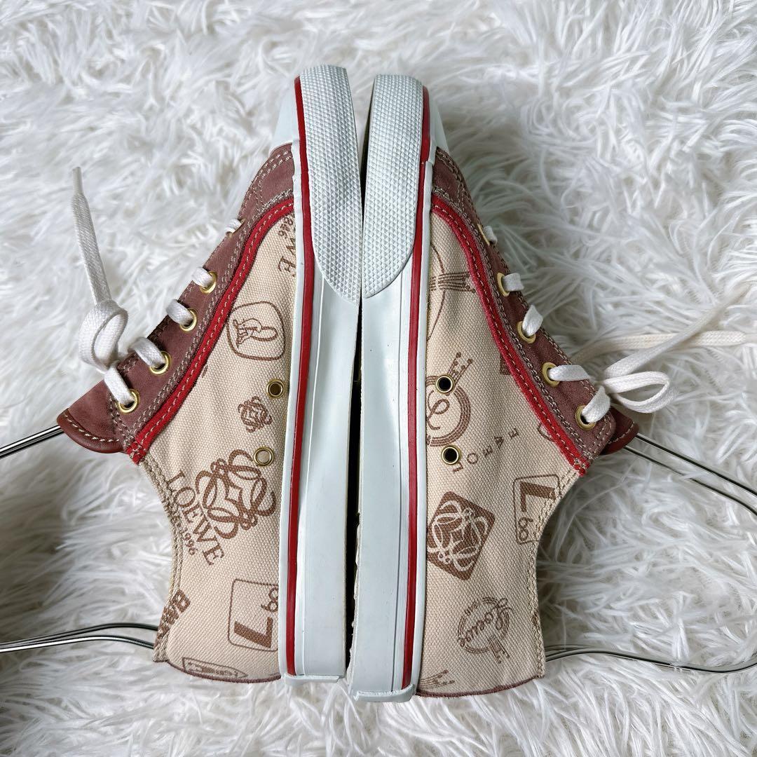 極美品✨LOEWE スニーカー キャンバス ロゴ金具 ローカット 36 23cm