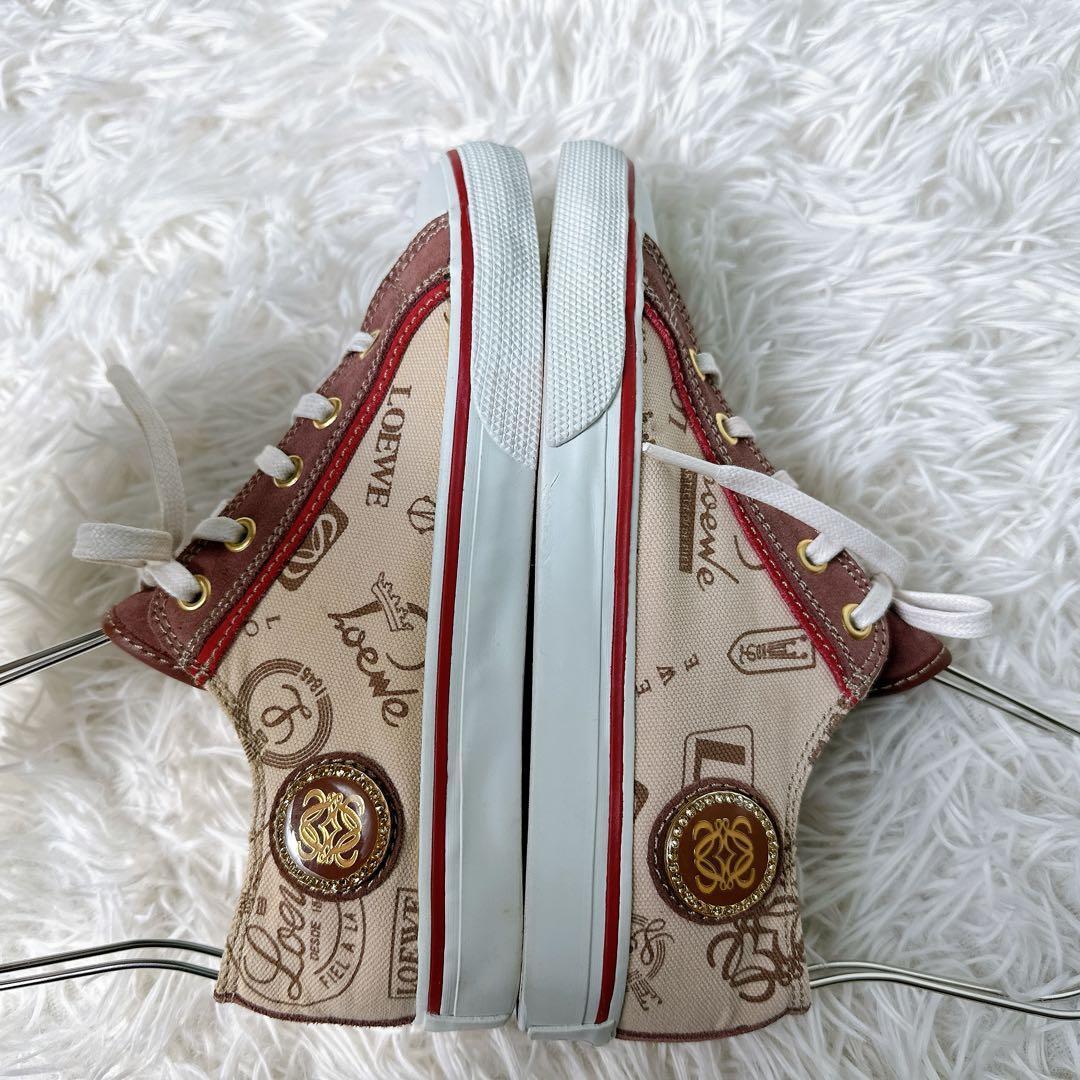 極美品✨LOEWE スニーカー キャンバス ロゴ金具 ローカット 36 23cm