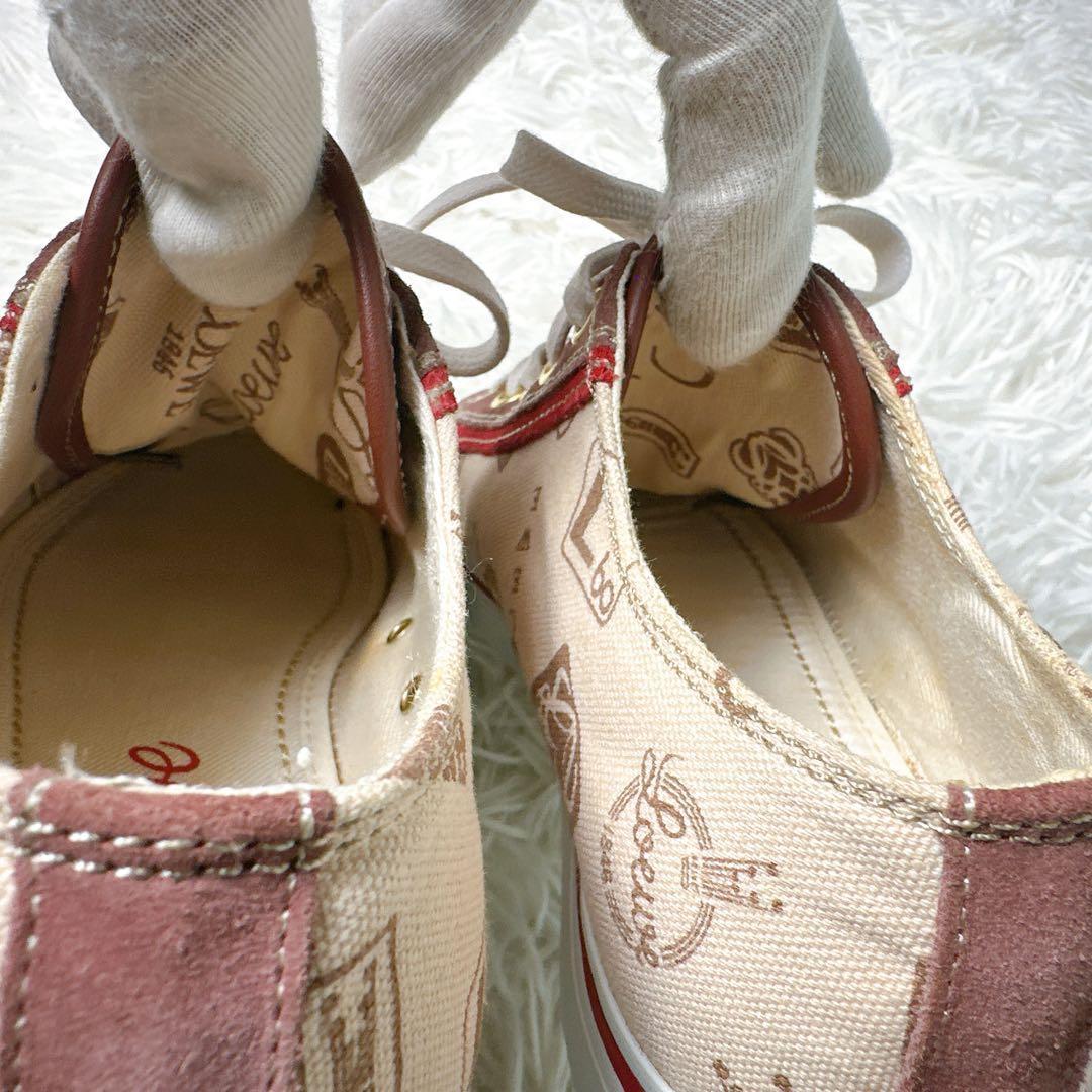 極美品✨LOEWE スニーカー キャンバス ロゴ金具 ローカット 36 23cm