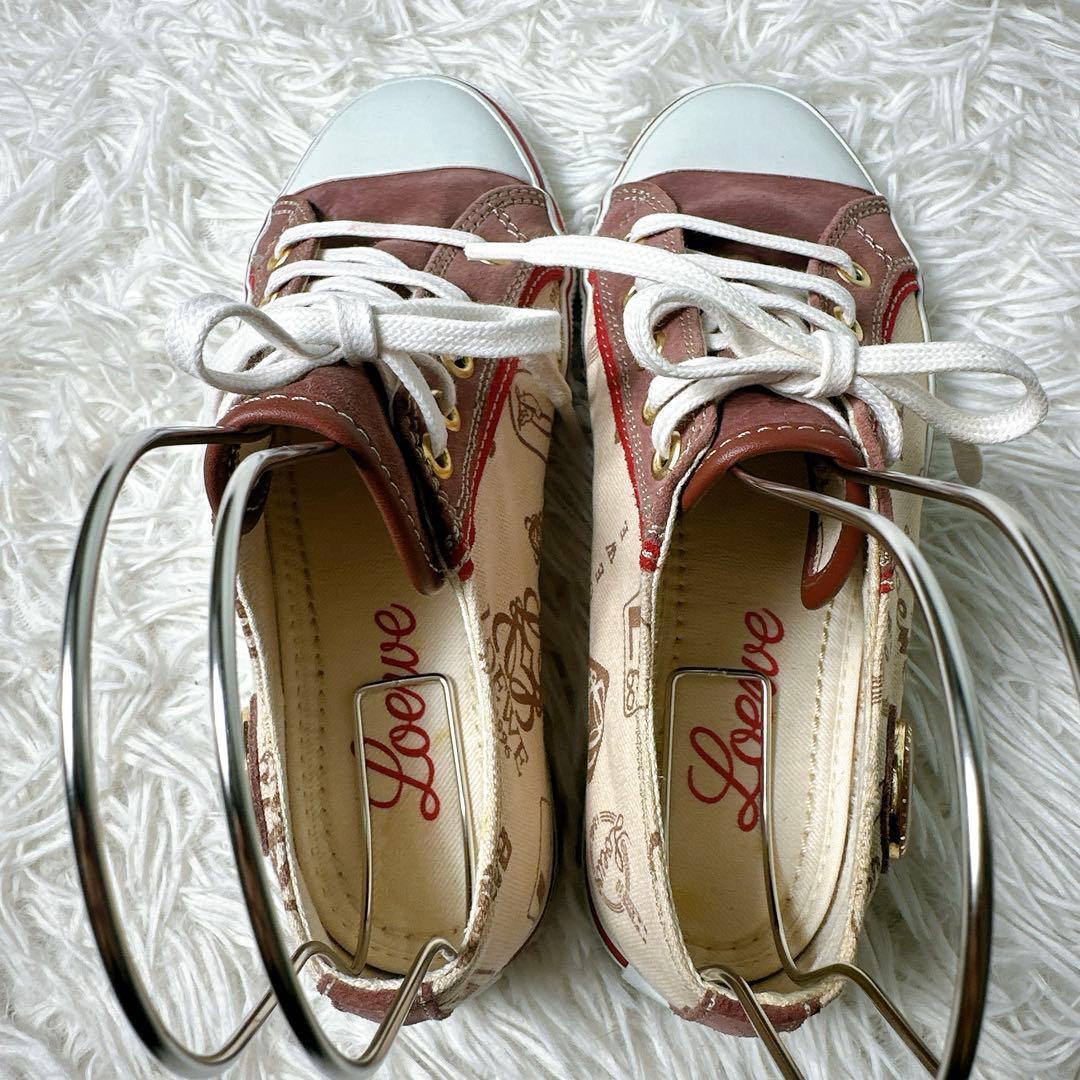 極美品✨LOEWE スニーカー キャンバス ロゴ金具 ローカット 36 23cm