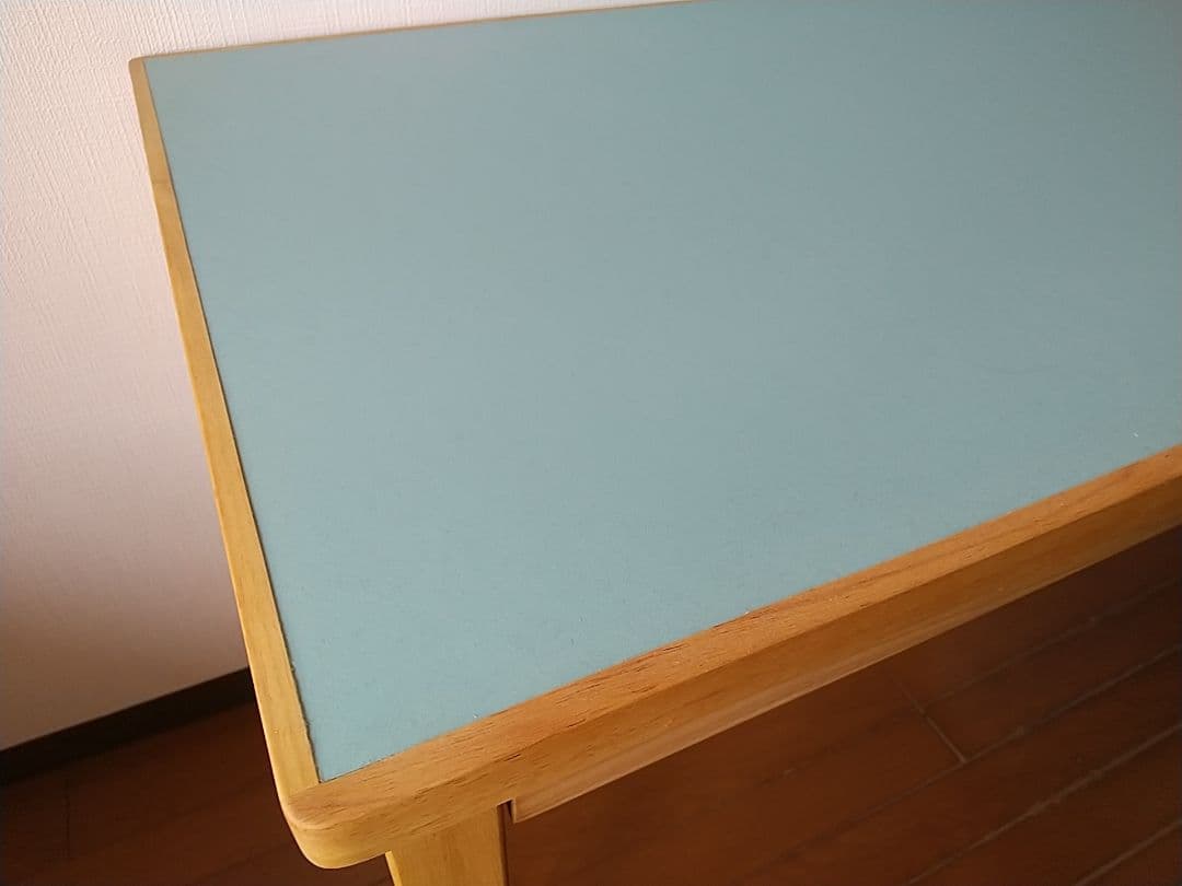 kao 無印良品 木製デスク リノリウム天板 グリーン 83895884