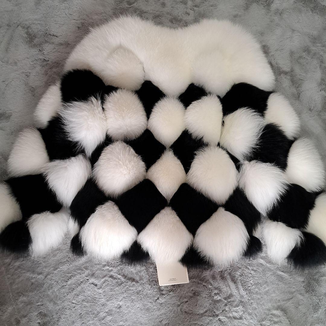 新品 sagafurs フォックスファー ミドルコート チェック柄 高級