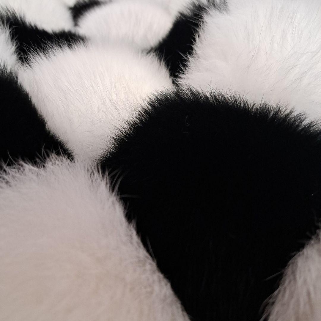 新品 sagafurs フォックスファー ミドルコート チェック柄 高級