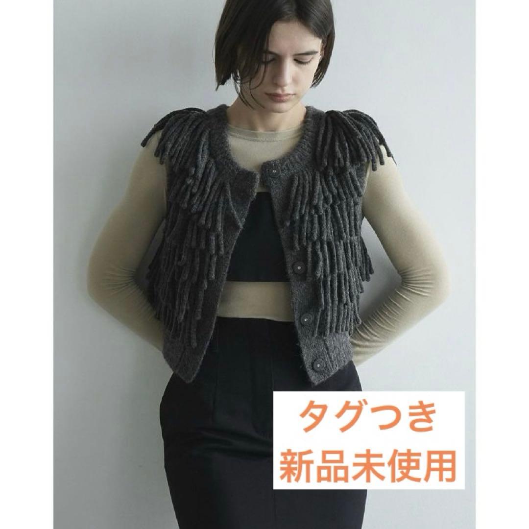 新品未使用★CLANE/クラネ/W FACE FRINGE KNIT VEST