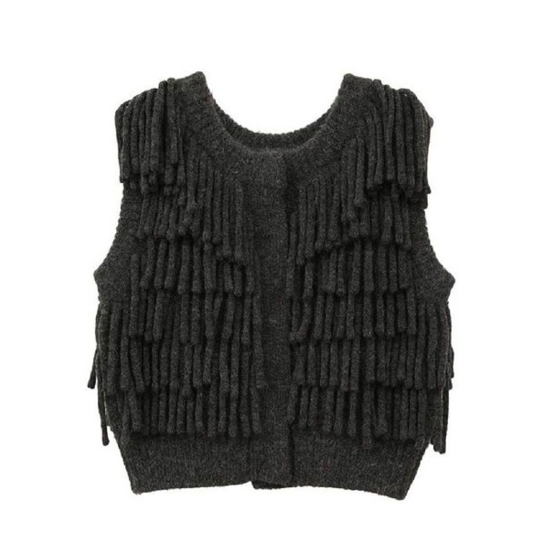新品未使用★CLANE/クラネ/W FACE FRINGE KNIT VEST