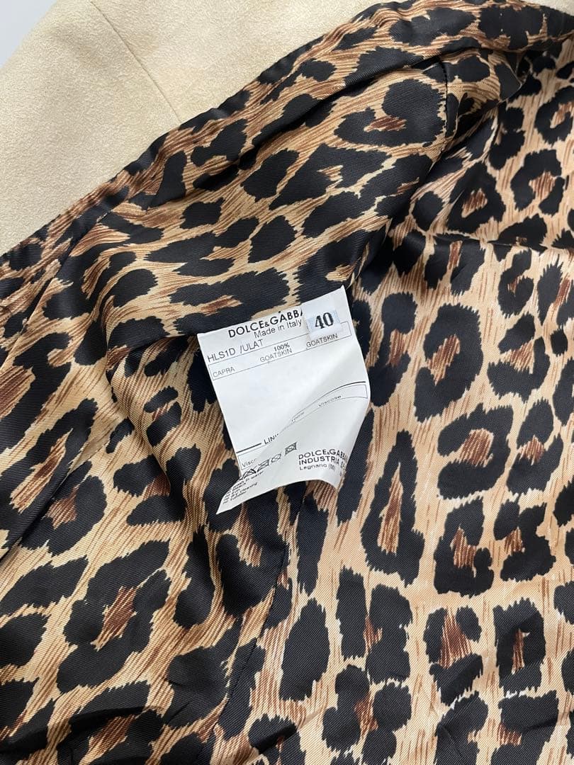 DOLCE&GABBANA ベージュ　スエード　レース　スタンドカラージャケット