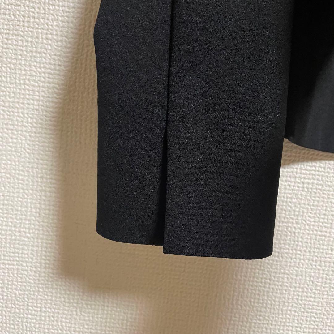 【新品】ノーリーズ ウォッシャブル カットジョーゼット ノーカラージャケット 黒