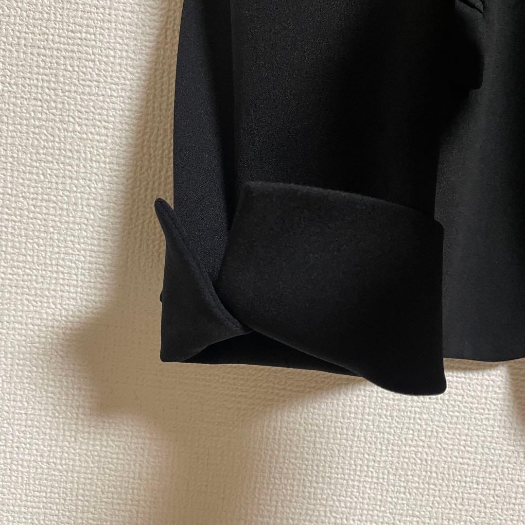 【新品】ノーリーズ ウォッシャブル カットジョーゼット ノーカラージャケット 黒