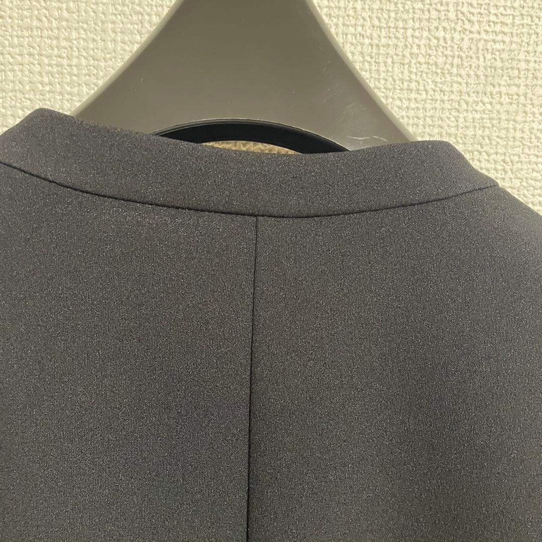 【新品】ノーリーズ ウォッシャブル カットジョーゼット ノーカラージャケット 黒