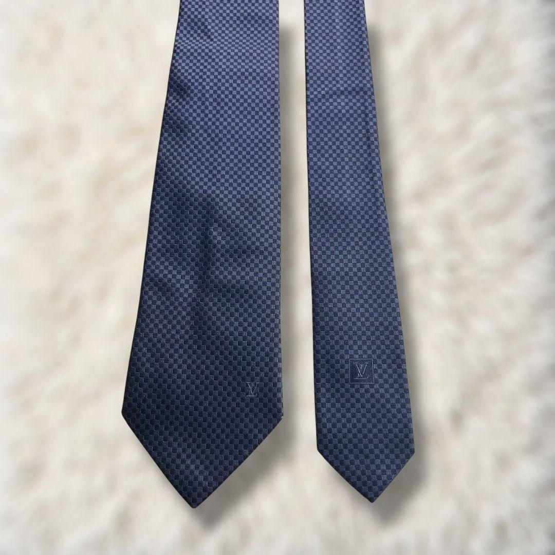 【美品✨】ルイヴィトン ミニダミエ モノトーン 青 ジャガード LVロゴ刺繍