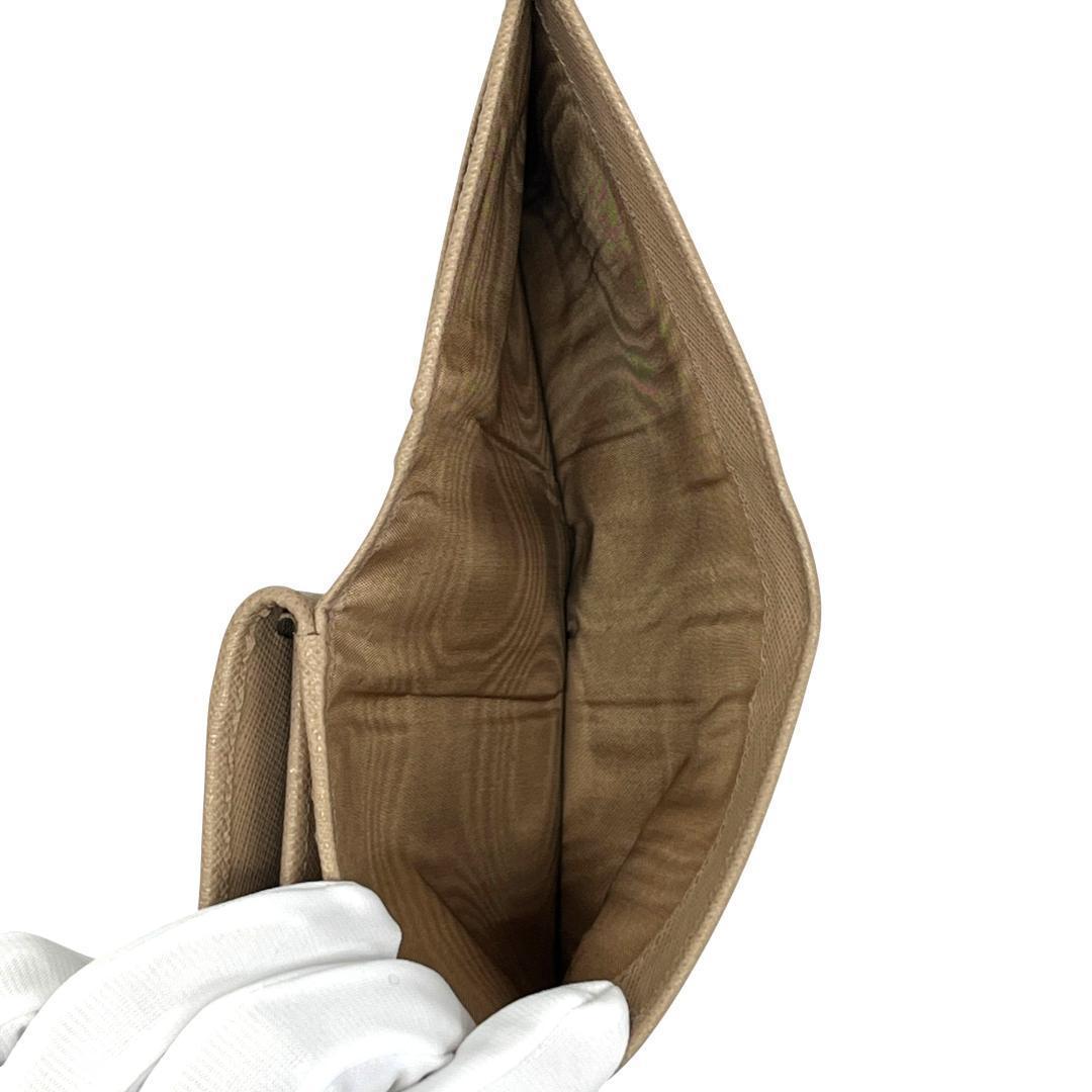 美品 PRADA プラダ 折り財布 サフィアーノレザー 1ML225 ベージュ