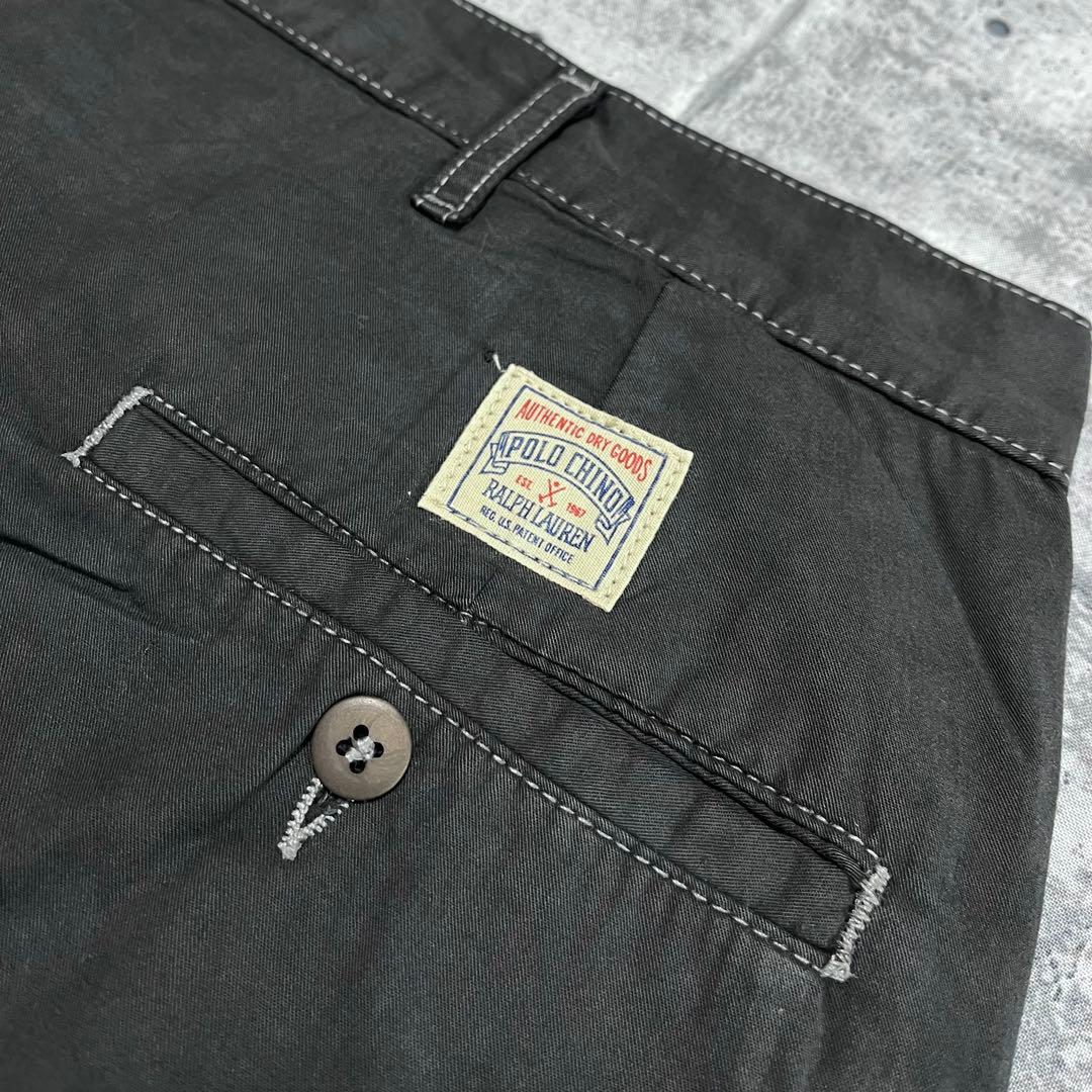 80s POLOラルフローレン ポロチノ 旧タグ USA製 タック ブラック後染