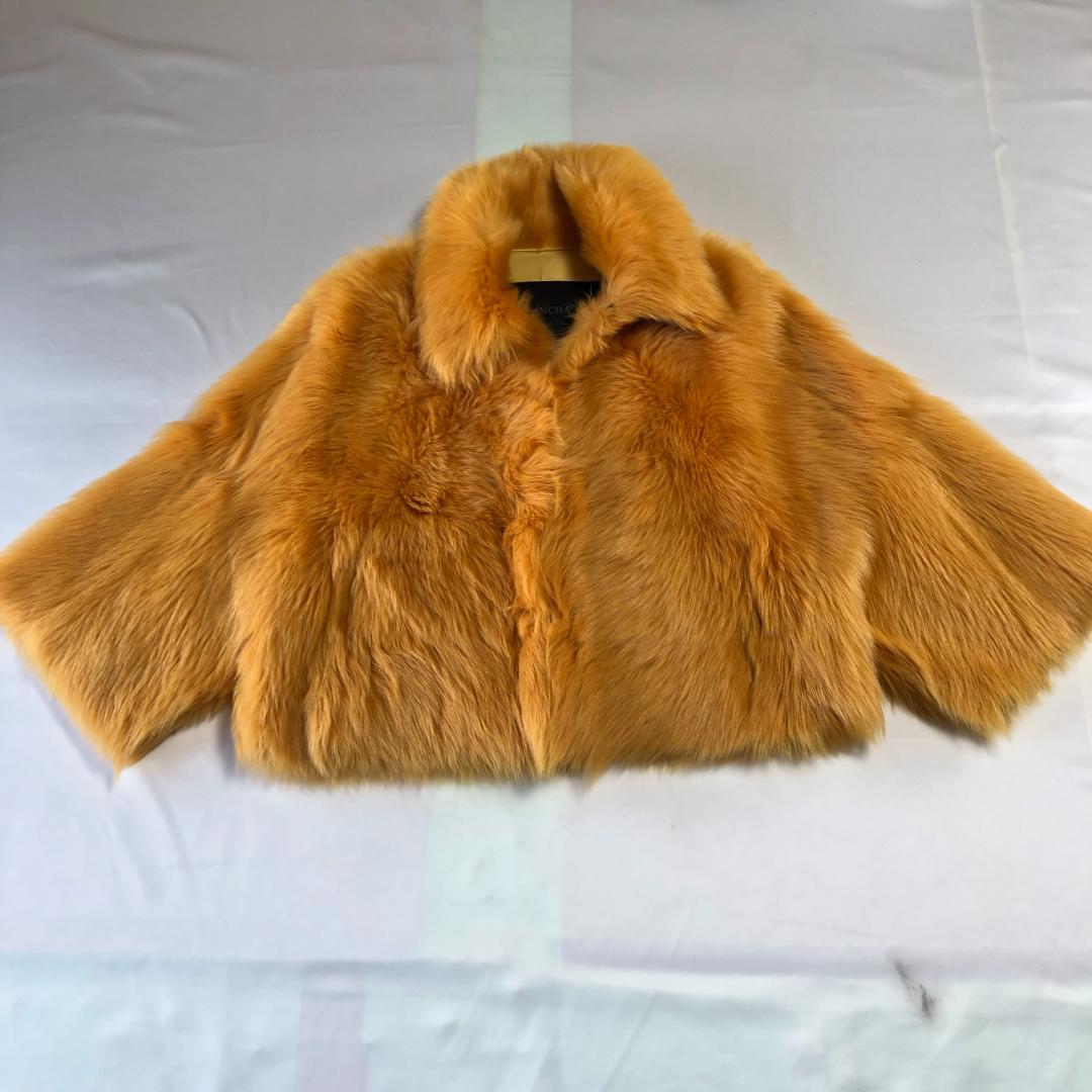 美品　イタリア製　ブランカ　羊革　毛皮　トスカーナムートン　黄色系　ショート