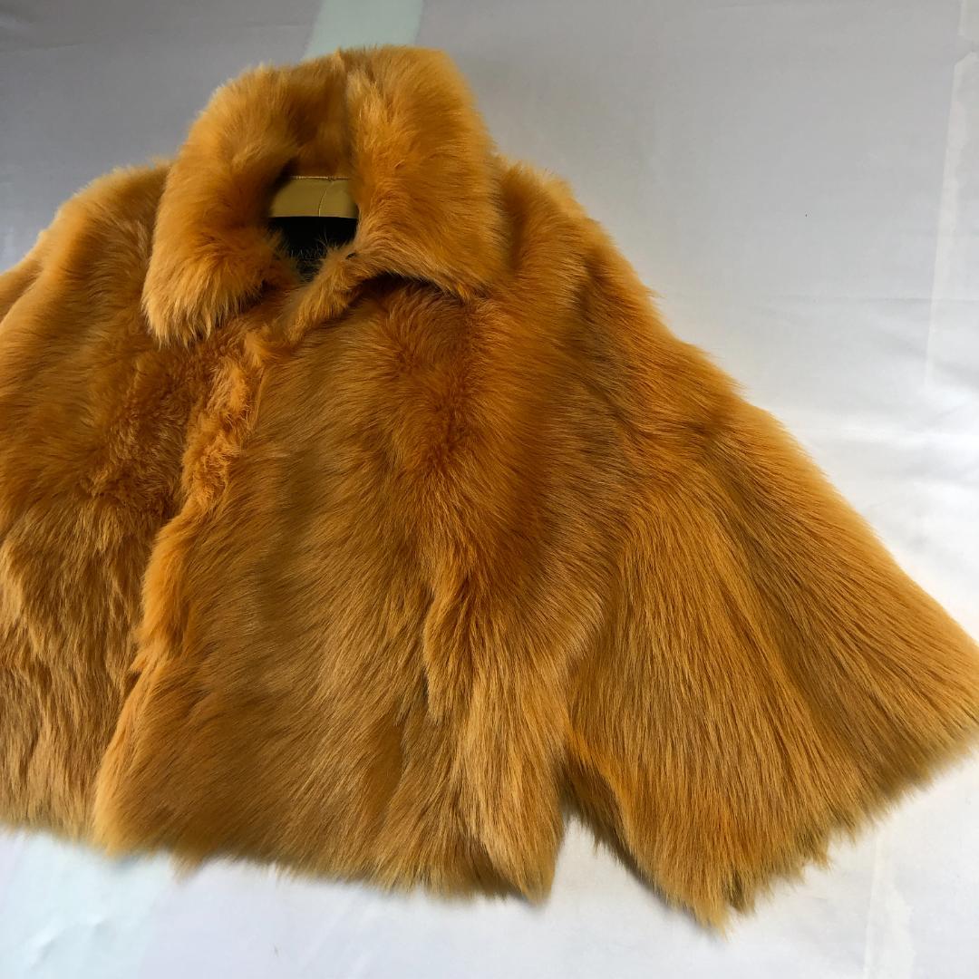 美品　イタリア製　ブランカ　羊革　毛皮　トスカーナムートン　黄色系　ショート